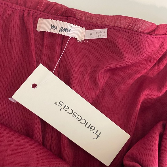 NWT Francesca’s mi ami Cold Shoulder Pink Dress - Picture 3 of 9